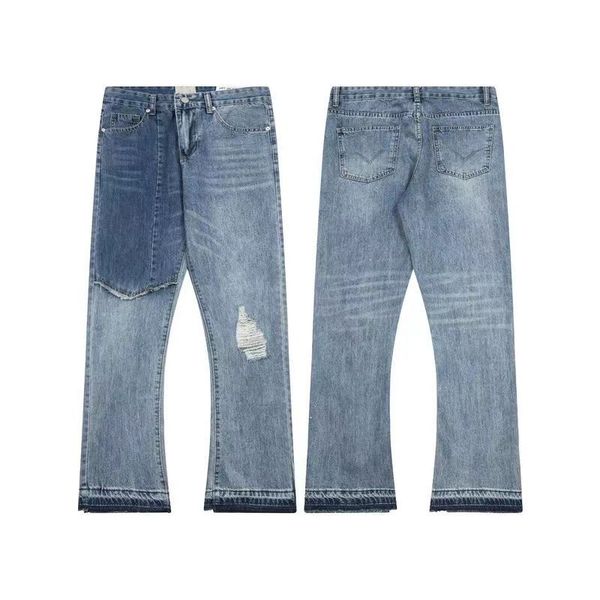 Venda imperdível calças jeans da moda jeans de grife na moda calças jeans azuis de alta qualidade calça juvenil com estampa de rebite jean bordado meninos kecks