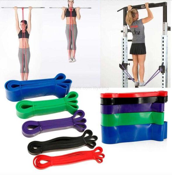 fasce di resistenza all'allenamento della forza muscolare in gomma fascia di tensione yoga cintura di resistenza ad anello per donna uomo esercizio fitness bande Pilates 5pc / set Alkingline