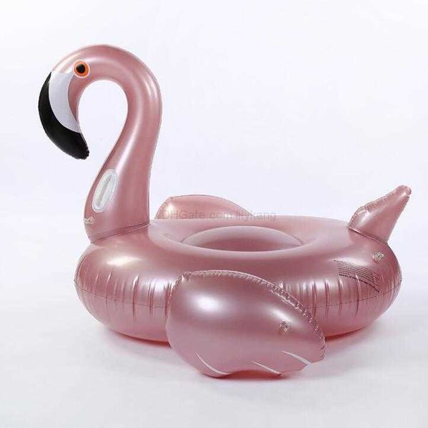 Colchão flamingo de ouro rosa de 200 cm, água flutuante, brinquedo para adultos, flutuadores infláveis, jangada, cadeira de ar para esportes aquáticos