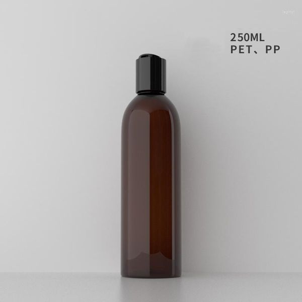 Lagerflaschen 300 teile/los Leere Transparente Kunststoff 250 ml Kosmetik Shampoo Lotion Flasche mit Disk Cap