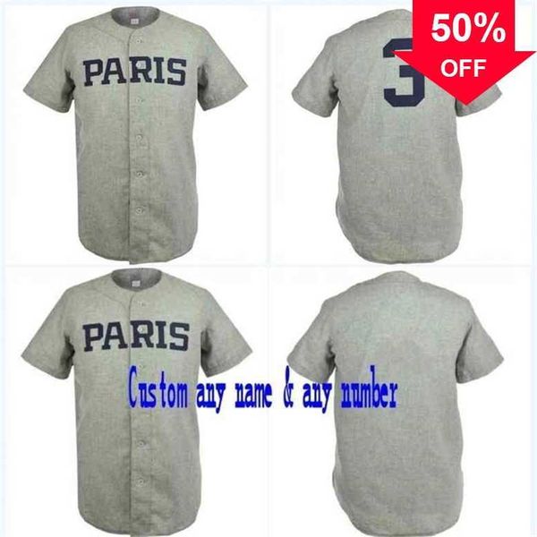 Xflsp GlaC202 Paris Red Peppers 1947 Road Jersey Movie Baseball Jersey Doppelt genähte Namensnummer für Herren Damen Jugend Mix Order