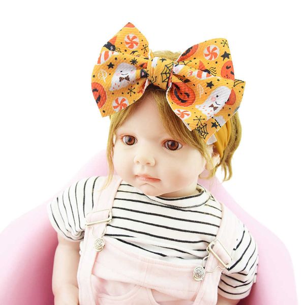 2PCS Haarschmuck für Kinder, bedruckt, große Schleife, Stirnband, Kleinkinder, Stirnbänder, Baby-Turban