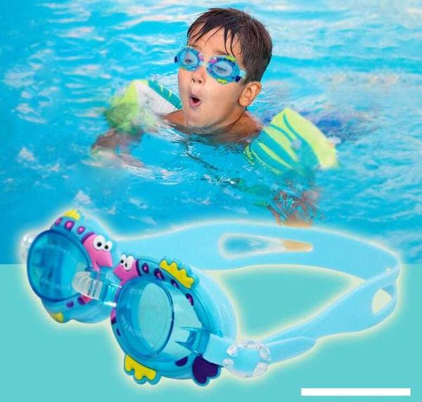 Occhialini da nuoto per animali 3D per bambini Cartoon occhialini per sport acquatici antiappannamento per bambini moda ragazzi ragazze occhiali da bagno regolabili per cartoni animati