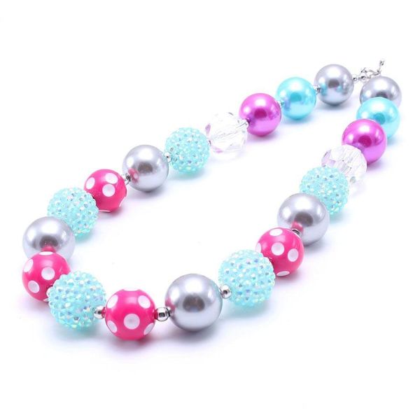 Perlenketten Beautif Color Design Kid Chunky Halskette Mode Pinkaddsier Bubblegum Bead Kinder Schmuck für Kleinkind Mädchen Drop Dhrcu