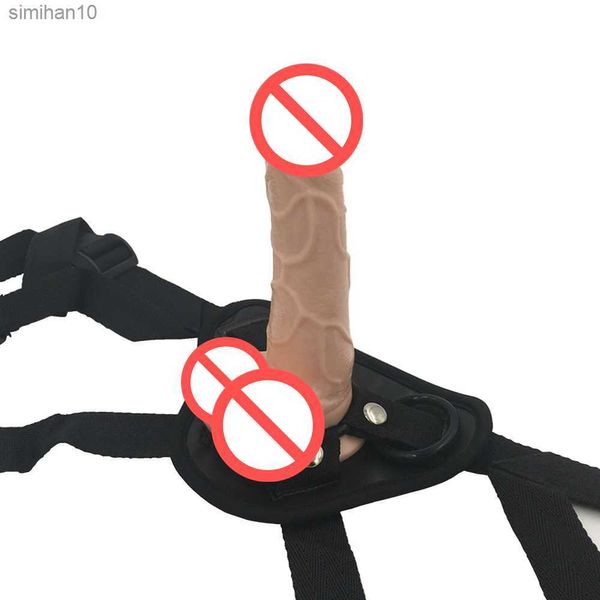 Brinquedo sexual massageador realista dildo preto veludo cinta em dildos calças para mulheres homens casais lésbicas gay adulto jogo brinquedos sexuais l230518