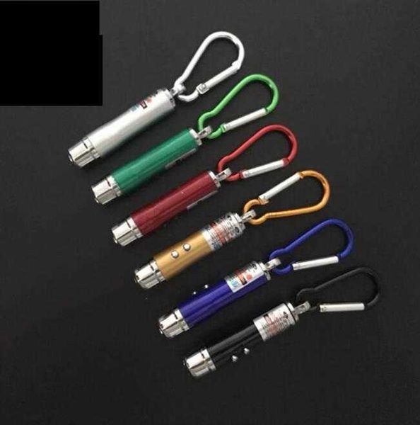 3-in-1-LED-UV-Licht-Taschenlampe, Aluminiumlegierung, roter Laserpointer, Mini-Taschenlampe mit Schlüsselanhänger, Stiftkette, Outdoor-Campinglampe