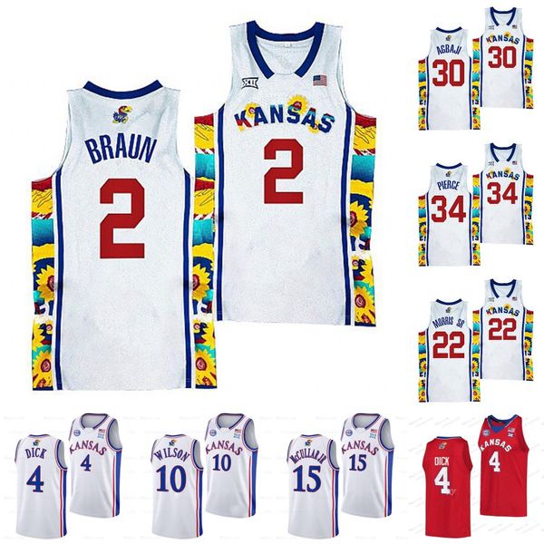 Camisa de basquete universitário da NCAA Kansas 