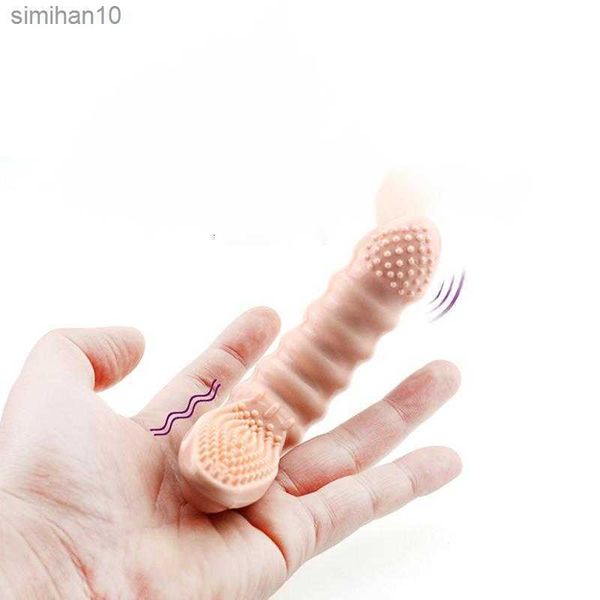 Sex toy massager Hot Finger Sleeve Vibratore G Spot Massage Vagina Clit Stimolare Masturbatore Giocattoli erotici del sesso per le donne Coppie Orgasmo Giochi per adulti L230518