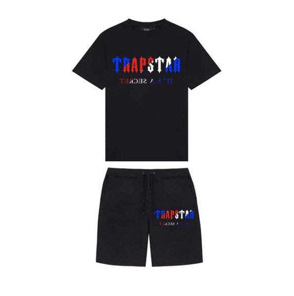 T-shirt da uomo marca TRAPSTAR Abbigliamento Tuta sportiva Tuta stampata Harajuku lettera top divertente hip hop T-shirt colorata Beach Casual shorts46ess