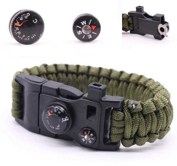 Outdoor-Survival-Armband, multifunktionales Paracord-Armband für militärische Notfallausrüstung, für Männer und Frauen, Rettungsarmband für Camping und Wandern