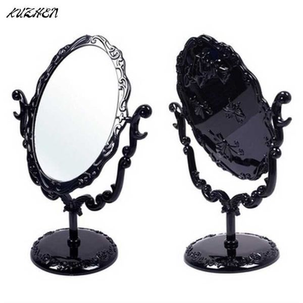 Strumenti per il trucco Farfalla nera di alta qualità Girevole Vintage Desktop Gothic Rose Stand Specchio per trucco compatto di piccole dimensioni J230601