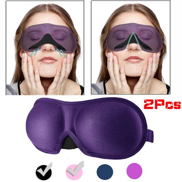 Schlafmasken, 1/2 Stück, 3D-Schlafmaske, Augenklappe, Augenabdeckung, weich, tragbar, für Augenreisen, Entspannung, Schlafhilfe, Augenklappe, Schattierung, Augenbinde, Augenmaske J230602