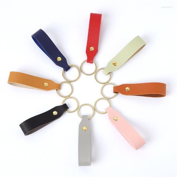 Schlüsselanhänger 8 Farben Stickout PU-Leder Schlüsselanhänger Werbegeschenk Schlüsselanhänger Männer Frauen Autogurt Taille Brieftasche Schlüsselanhänger