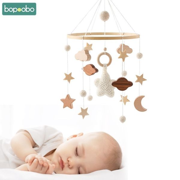 Móbiles# Brinquedos Chocalhos para Bebês 0-12 Meses para Bebê Nascido Berço Cama Madeira Sino Móvel Chocalhos Carrossel para Berços Crianças Brinquedo Musical Presente 230602