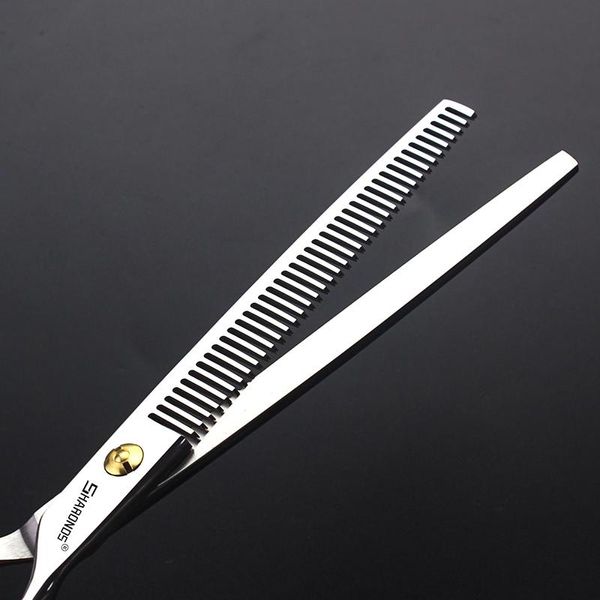 Ferramentas japonês 440c aço 7/7.5 Polegada profissional v dente tesoura cabeleireiro tesoura barbeiro desbaste tesoura especial