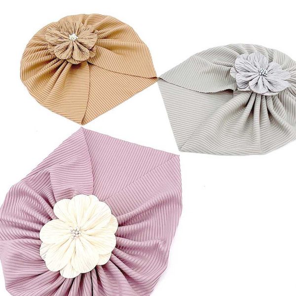 2 pezzi accessori per capelli primavera ed estate nuovo cappello da bambino filettato in tinta unita ragazza fascia traspirante turbante cappelli per bambini berretti