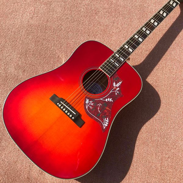 Custom Shop, красная 41 -дюймовая гитара, народная акустическая гитара, отдельная гитара, 20 ладов бесплатно доставка