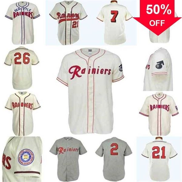 Xflsp GlaC202 Seattle Rainiers Baseball Jerseys 1939 1941 1951 1953 1957 1961 Home JerseysCustom Men Women Youth Any Name And Number Double Stitched High