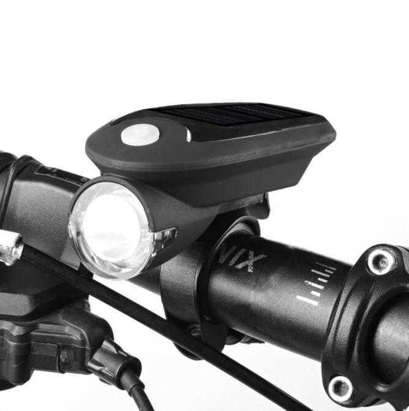 Luce per bici ricaricabile USB Energia solare Lampada frontale per bicicletta Torcia elettrica Mountain Bike Luce frontale ad energia solare Luci per bici Accessori per ciclismo all'aperto