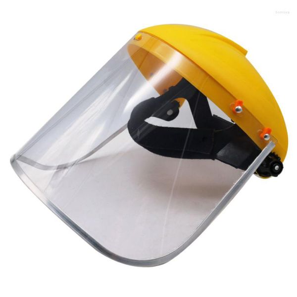 Casques de moto Masque de protection Bouclier intégral Sécurité PVC Écran pour les yeux monté sur la tête Chapeau Protéger la bouche Couverture Meulage rapide