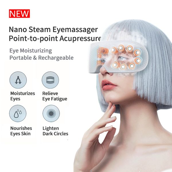 Augenmassagegerät, Nano-Dampf-Augenmassagegerät, Augenpflege, Heizung, Bluetooth-Musik, zur Linderung von Müdigkeit und Augenringen unter den Augen, 230602