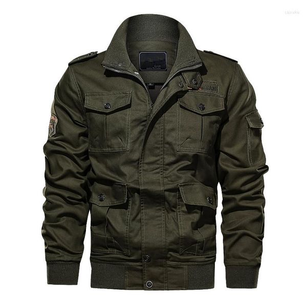 Giacche da uomo Giacca tattica militare Uomo 2023 Cappotto in cotone casual Multi-tasca Plus Size 6XL Bomber da volo con ricamo militare maschile Hombre