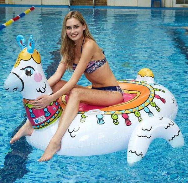 Caldo adulto sport acquatici alpaca anello di nuoto tubi zattera galleggiante materasso animale gigante piscina letto ad acqua sedia aria galleggia giocattoli