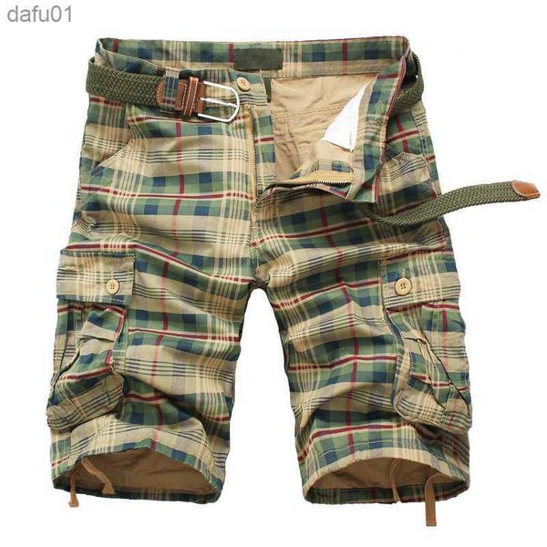 Männer Shorts 2019 Mode Plaid Strand Shorts Herren Casual Camo Camouflage Kurze Hosen Männlichen Bermuda Cargo Overalls L230520