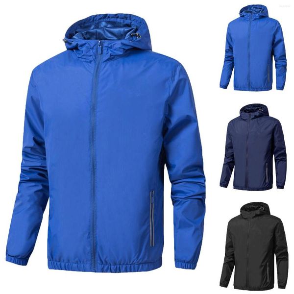 Мужские куртки Mens Winter Coats 5xl Мужские повседневные на открытом воздухе сплошной капюшоны Длинные двойные грудные свитер с капюшоном с капюшоном