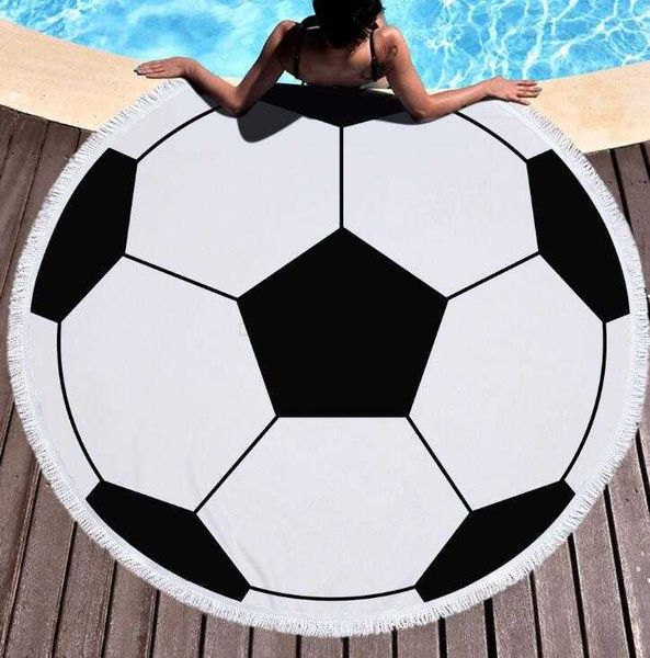 Outdoor Camping Wandern Stranddecke Baseball Tapisserie Strandmatten Handtücher Fußball Stranddecken Runde Sport-Yoga-Matte Durchmesser 150 cm