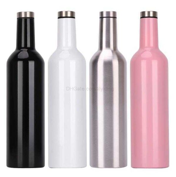 750 ml Vakuum Rotwein Form Flasche Edelstahl Flasche Doppel Wand Isoliert Bier Gläser Reise Wasser Flasche Outdoor Trink Ausrüstung