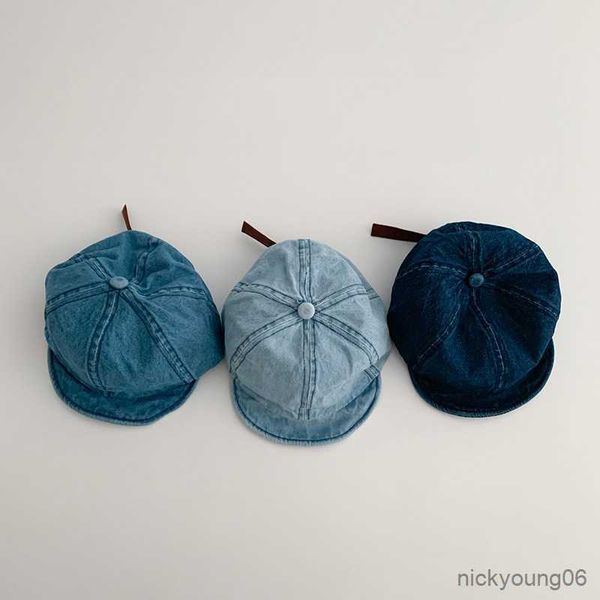 Accessori per capelli Berretto da bambino in denim retrò Primavera Estate Berretto da baseball regolabile per bambini per ragazzi Cappello con visiera parasole casual