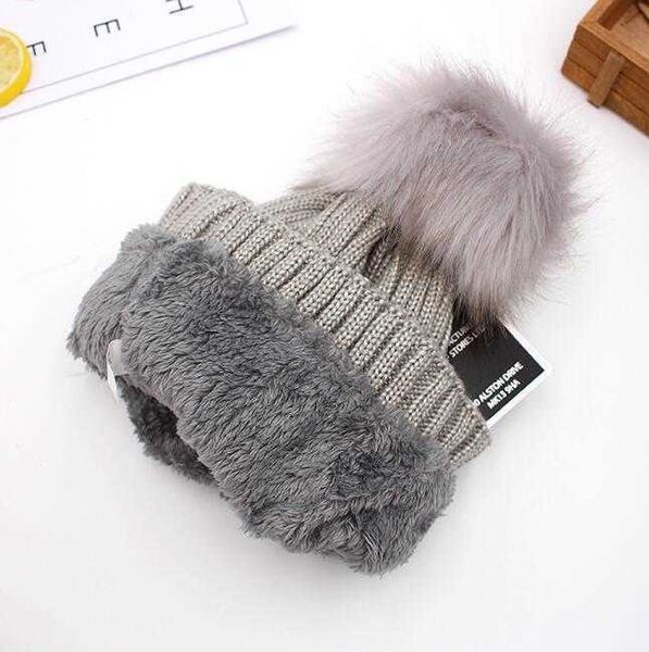 cavo in pile filato lavorato a maglia berretti spessi palla di pelo di cane procione per adulti uomo donna inverno cappelli a coste con pon pon testa orecchie più calde berretto da neve Lady Gorro