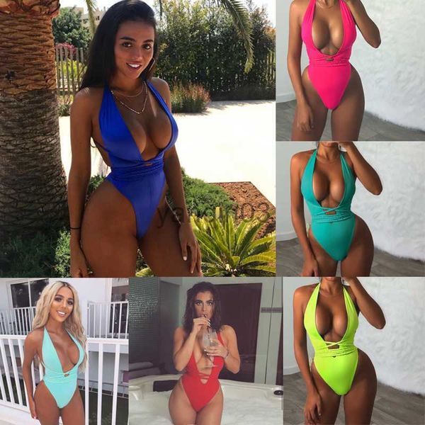 Kadınlar için kadın mayo mayoları Halter mayo yüksek bel örgü plaj kıyafeti seti sarı bikinis seksi bayanlar telli mayo spor bandeau j230603