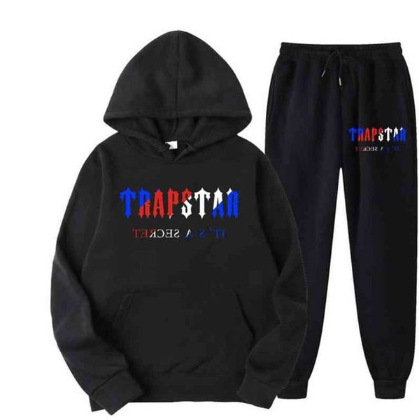 Tuta Trapstar Brand Printed Sportswear T-shirt da uomo 16 colori Warm Two Pieces Set Felpa con cappuccio allentata Pantaloni da jogging leisure20ess