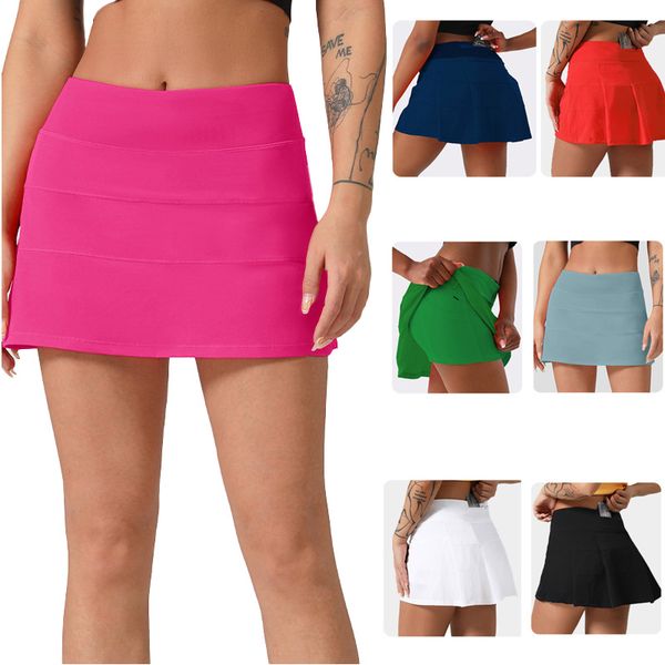 Lu Same Designer Saia Yoga Esportes Secagem Rápida Tênis Saia Anti Light Calças Saia de Golfe Saia Fitness Badminton Saia Picante Menina Cheerleading Saia