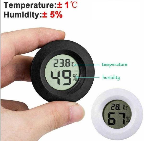 Elektronisches Thermometer Haustier Tier Rundes Hygrometer Acrylbox Creep Außenwetterstation Vorhersage Eingebettetes Temperaturhygrometer