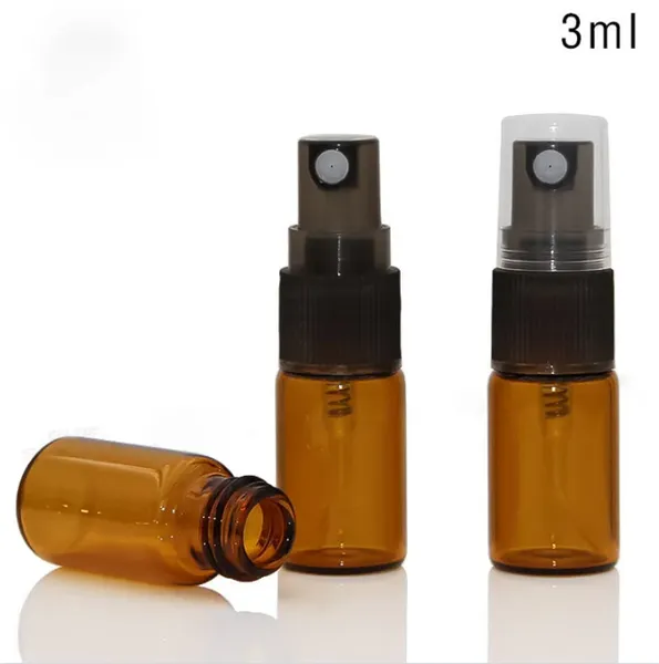 3ml 5ml 10ml Amber Cam Sprey Şişe Kozmetik Cilt Bakımı Ejuice Eliquid Sprey Doldurulabilir Bottletravel Boyutu Konteyner