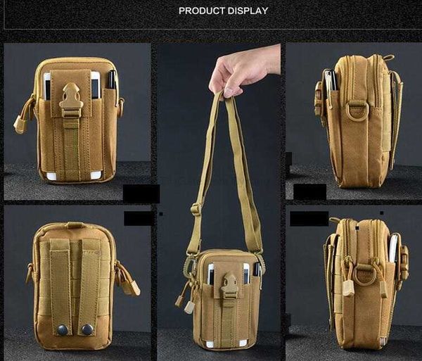 Borsa in nylon 600D Impermeabile Tattico militare Molle Borse sportive Utility Marsupio da viaggio Sling Shoulder Pack Escursionismo da viaggio Marsupio all'aperto Fanny Hip pack