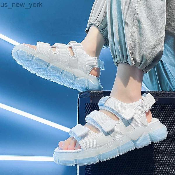 Sommer hohle Schuhe koreanische Version Mode Sport Trend Popcorn Herren Sandalen erhöhen Temperament Herrenschuhe weiße Schuhe L230518