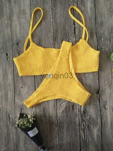 Costumi da bagno da donna Nuova vendita calda Donne sexy Reggiseno push-up imbottito Bikini Pieghettato Costume da bagno Costumi da bagno Nuoto Beach Bathing Come Bikini Set J230603