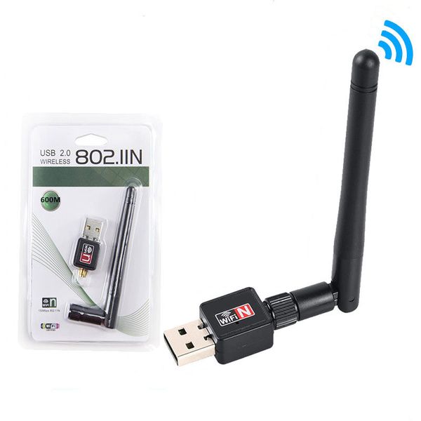 Adaptadores sem fio USB Wifi de 150mbps Placa de rede LAN Adaptador Chipset MT7601 8188 com Antena 5dbi IEEE 802.11n/g/b para computador