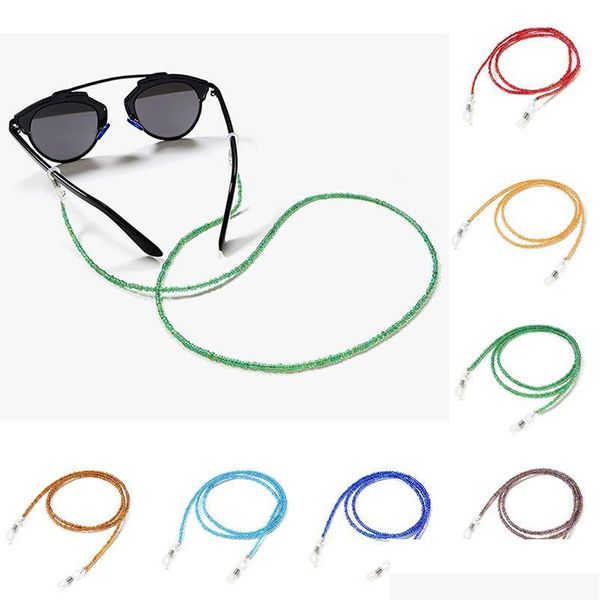 Brillenketten Mode Perlen Kristallgläser Umhängeband Sonnenbrillenkette Bonbonfarben Lanyard Seil Perlen Kordelhalter Drop Lieferung Dhldm