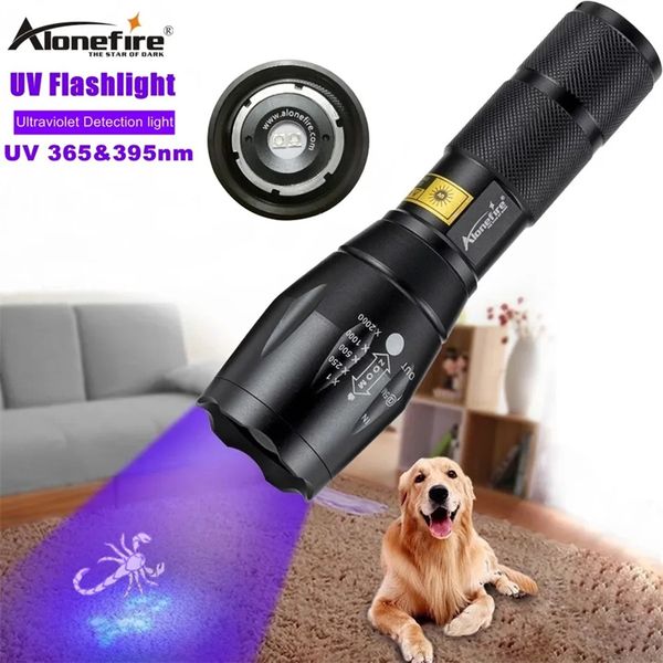 Yalnız A100 LED Torch UV El Feneri Çift LEDS 365NM 395NM Ultra Menekşe Torçlu Amber Tutuklama Akrepleri Hayvan İdrar Testi