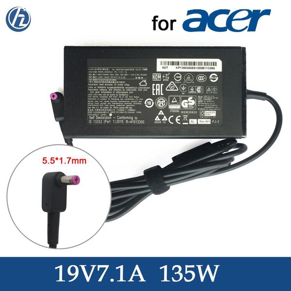 Chargers Adattatore AC originale AK.135AP.020 PA113116 ADP135KB T 19V 7.1A Caricatore per Acer Aspire 7 5 A71571G A71771G A71572G A71772G