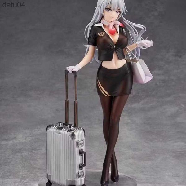 25 cm ahara Shiori Stewardess Figur Seidenstrümpfe Uniform Sexy Mädchen Action Figure PVC Statue Modell Puppe Dekoration Zu L230522