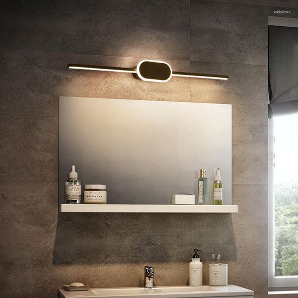 Wandleuchten Moderne LED minimalistische lange Streifen schwarz weiß Hintergrundbeleuchtung für Badezimmer Toilette Heimdekoration Beleuchtungskörper