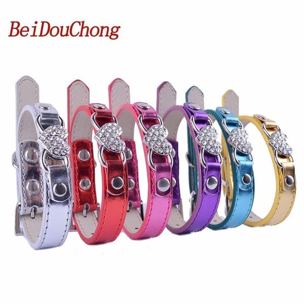 Collari all'ingrosso in pelle lampeggiante Cane Collar Accessori per cani strass per cani Chihuahua CANCLA PETTI PETTI PER CANI