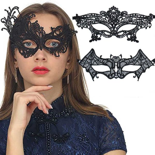 Maschere per dormire Hollow Lace Halloween Cosplay e Party Lace Eye Mask Lady Cutout Queen Eye Masks per Dance Prom Party Fancy Dress Costume J230602