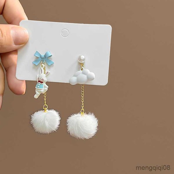 Charm New Kaninebit Dangle Ohrringe für Frauen süße Tierkatze Blume Pendell Mädchen Geburtstag Geschenk Schmuck R230603